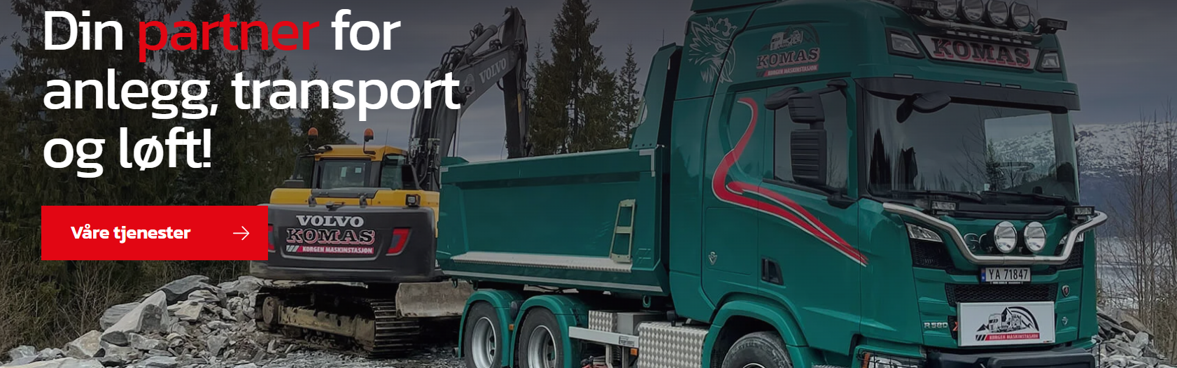 Komas AS – Din lokale partner for transport, løft og entreprenørtjenester